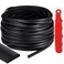 LEIFIDE Flat Screen Spline 0315 Width Vinyl Window Screen Spline with Rolling Tool Black Flat Bottom and Curved Top Edge Repair Kit for Installing Window Patio Door100 ft