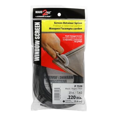 PRIME-LINE PrimeLine P 7528 Screen Retainer Spline 0220 In 25 ft Black 1 Roll
