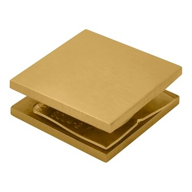 CRL SCU4SB Satin Brass Square Style HoleinGlass Fixed Panel UClamp