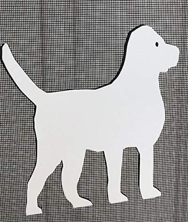 DCentral Large Family Dog Flexible Screen Vinyl Magnets DoubleSided WhiteEasier to See Decorative Helps to Stop Walking into Screens Covers Small Tears for NonRETRACTABLES Size 6 x 6