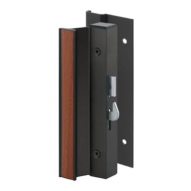PRIME-LINE PrimeLine C 1003 Black Aluminum Sliding Door Handle Set with Hook Lock Single Pack