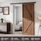 AONAYIOA 605FT Box Rail Hardware Heavy Duty Sliding Barn Door Track Aluminium Alloy Wall Mount Kit for Single Door Smoothly and Quietly Easy to Install No Door