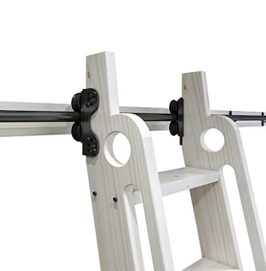 DIYHD 3934 Stand Up Black Rolling Library HardwareTelescope Sliding Top RollerFloor Roller with BrakeNo Ladder
