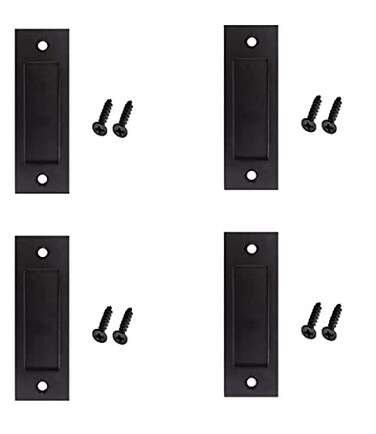 Fpz-bd Fpzbd 4pcs Running Black 6 inch Sliding Barn Door Finger Pull Set Heavy Duty Modern Simple Invisible Handle with Flat Bottom Easy to Install