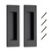 JOY DECOR 2 Pack Pocket Door Handles 472 Rectangular Recessed Pulls for Sliding Closet and Barn Doors Black Flush Finger Pulls