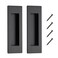 JOY DECOR 4 Pack Pocket Door Handles 59 Rectangular Recessed Pulls for Sliding Closet and Barn Doors Black Flush Finger Pulls