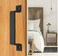 LuoQiuFa 2 Pcs Black 74 Carbon Steel Barn Door Handles Pull Handles for Sliding Doors Cabinets Closets Drawers