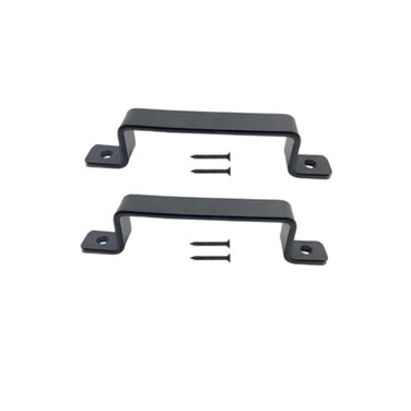 LuoQiuFa 2 Pcs Black 74 Carbon Steel Barn Door Handles Pull Handles for Sliding Doors Cabinets Closets Drawers