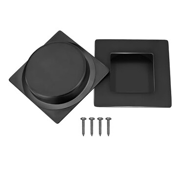 Malimali 234 Inch Recessed Finger Flush Pulls for Pocket Door Matte Black Stainless Steel Sliding Closet Door Handle Square Barn Door Hardware 2 Pack
