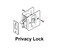 QCAA Solid Brass Sliding Door Pull Privacy Pocket Lock Matte Black Made in Taiwan 1 Pack