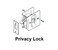 QCAA Solid Brass Sliding Door Pull Privacy Pocket Lock Matte Black Made in Taiwan 1 Pack