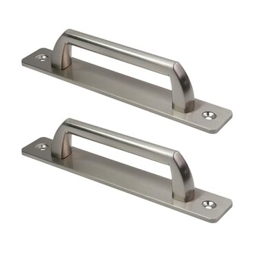 Risbay Sliding Barn Door Handle 5 inch 127 mm Hole Center Gate Handle Aluminium Alloy Closet Door Handles with Plate6 inch Door Pull Handle 2PCSSilver