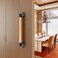 SELEWARE 1 Pcs 12 Inch Barn Door Handle Solid Beech Wood with Black Metal Brackets Sliding Door Pull Handle for Fence Gate Closet Shed Indoor Handrail Playground Safety Handles Easy Install