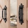 SMARTSTANDARD Heavy Duty 9 Antique Barn Door Handle Set of 4 Large Rustic Carved Door Pull for Gates Garages Sheds Black Powder Coated Finish