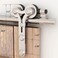 TSMST 5FT Sliding Barn Door Hardware Kit Stainless Steel Heavy Duty Sturdy Barn Door Track for Single Wood Door Slide Smoothly Quietly Y Style