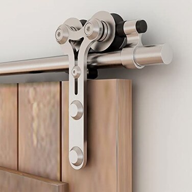 TSMST 5FT Sliding Barn Door Hardware Kit Stainless Steel Heavy Duty Sturdy Barn Door Track for Single Wood Door Slide Smoothly Quietly Y Style