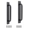 Ulifestar 2 Pack Rustic Barn Door Handles 7 inch Aluminium Alloy Modern Handles for Sliding Door Kitchen Cabinet Shed with Mounting Screws Black