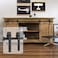 WINSOON 6FT Super Mini Sliding Barn Door Cabinet Hardware Kit for Double Doors TV Stands Small Wardrobe Cabinets J Shape Hanger NO Cabinet