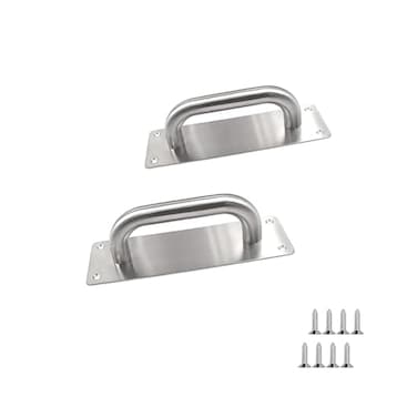 WZDXBQD Stainless Steel Door Plate Handle Heavy Duty PullPush Sliding Barn Pull Shed Commercial Fire Door Handle2 Pack79 x 26 Rectangle