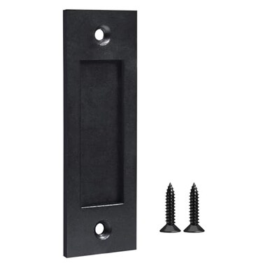 Yuccaliao Finger Flush Pulls for Closet Pocket Sliding Barn Door Handle Set Pull Recessed Handle Rectangular Plate Matte Black Mounting Hardware Included Black 2x 7 Set 1