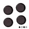 Enconker 4PCS Closet Door Finger Pull Sliding Door Pull Cabinets 218 Diameter Oil Rubbed Bronze Round Bypass Insert Mortise Cup Polished Snapin Installation