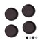 Enconker 4PCS Closet Door Finger Pull Sliding Door Pull Cabinets 218 Diameter Oil Rubbed Bronze Round Bypass Insert Mortise Cup Polished Snapin Installation