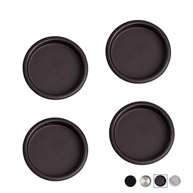 Enconker 4PCS Closet Door Finger Pull Sliding Door Pull Cabinets 218 Diameter Oil Rubbed Bronze Round Bypass Insert Mortise Cup Polished Snapin Installation
