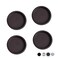 Enconker 4PCS Closet Door Finger Pull Sliding Door Pull Cabinets 218 Diameter Oil Rubbed Bronze Round Bypass Insert Mortise Cup Polished Snapin Installation