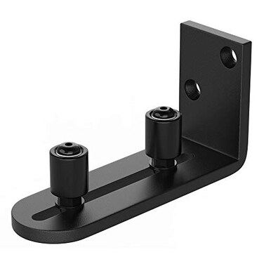 WINSOON New Sliding Barn Door Floor Guides Adjustable Stay Roller Hardware KitSmooth Ball BearingsFlat Bottom DesignFlush with Floor Wall Mount Roller Guide for Small SpaceBlack