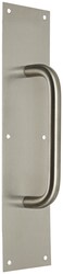 Rockwood 107 X 70C32D Stainless Steel Pull Plate 16 Height x 4 Width x 0050 Thick 8 CentertoCenter Handle Length 34 Pull Diameter Satin Finish