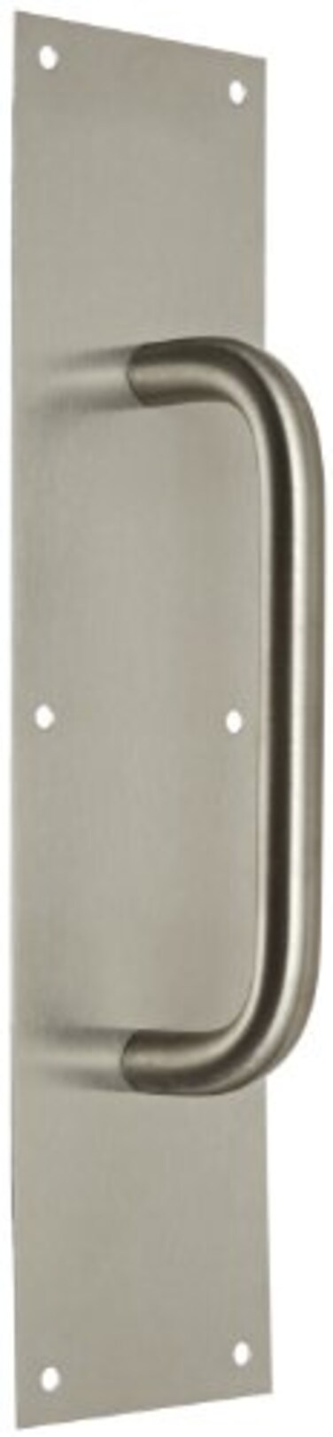 Rockwood 107 X 70C32D Stainless Steel Pull Plate 16 Height x 4 Width x 0050 Thick 8 CentertoCenter Handle Length 34 Pull Diameter Satin Finish