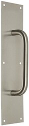 Rockwood 107 X 70C32D Stainless Steel Pull Plate 16 Height x 4 Width x 0050 Thick 8 CentertoCenter Handle Length 34 Pull Diameter Satin Finish