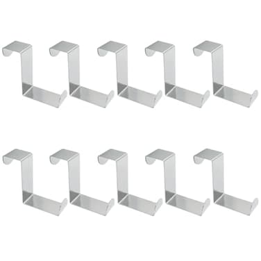 Bivethoi 10 Pcs Over The Door HooksZShaped Reversible Sturdy Hanging Hooks Dual Head Fits 1 and 2 Door Widths Single Hanger Hook for Drawer Closet Cupboard Kitchen