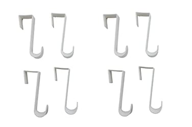 Dependable Industries inc Essentials 8Pack Over the Door Plastic Hooks 45 Universal Fit Hangers for Towels Coats Robes and Bags BPAFree RustFree DamageFree White
