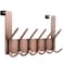 Dseap Over The Door Hook Hanger 6 Hooks Over Door Coat Rack for Hanging Clothes Hat Towel Antique Copper