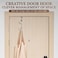 FantasHome Traditional Over The Door Double Hooks Organizer for Hanging Coats Hats Towels Purses in Bedroom Bathroom Laundry Room and More Silver