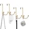 HFHOME 4 Packs Over The Door Double Hanger Hooks Metal Twin Hooks Organizer for Hanging Coats Hats Robes Towels Gold