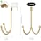 HFHOME 4 Packs Over The Door Double Hanger Hooks Metal Twin Hooks Organizer for Hanging Coats Hats Robes Towels Gold