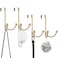 HFHOME 4 Packs Over The Door Double Hanger Hooks Metal Twin Hooks Organizer for Hanging Coats Hats Robes Towels Gold