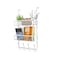 Kaiferty Over The Door Hooks OrganizerCoat Rack with 12 Hooks and 2 Mesh BasketsBack of Door Storage Organizer for BathroomBedroomKitchenOfficeWhite