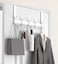KitchLife Over The Door Hooks with 7 Extended Arms Fits 138 Doors J18U Heavy Duty Bathroom Closet Towel Rack DoubleHooks Hanger 1 Pack Glossy White