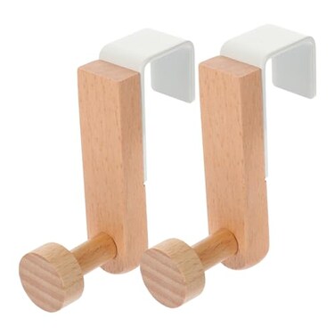 LABRIMP Over the Door Hooks 2Pack NailFree Household Door Hangers for Coats Hats Towels Compact SpaceSaving Design 295X236X078In