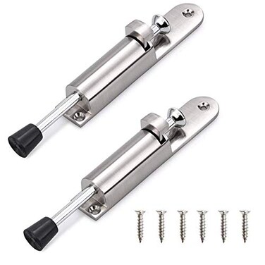 CertBuy 2 Pack Kickdown Door Stop Stainless Steel Easy Step Door Stopper Spring Loaded Telescopic Door Stopper Adjustable Door Locks Holder StopRelease by Foot