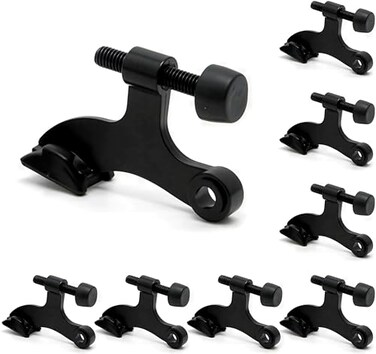 SUNTAI 8 Pack Hinge Pin Black Door Stopper Adjustable Heavy Duty Hinge Pin Door Stop with Black Rubber Bumper Tips