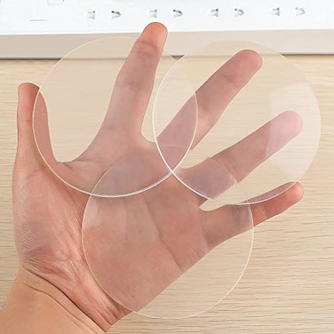 Maylanny Door Stopper Wall ProtectorTransparent Large Round Door Knob Wall Shield 354 Inches 3pcs Soft Rubber Door Handle Bumper with Strong Self Adhesive 9 CM Clear