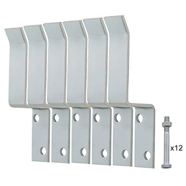 HOME MASTER HARDWARE Heavy Duty Door Stops for Sliding Doors Securing Garage Doors and Sheds Door Stoppers with Screws Zinc Plated Solid Doorstep 6 Pack