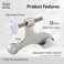 HOME MASTER HARDWARE Hinge Pin Door Stopper 12Pack Adjustable Heavy Duty Zinc Door Stop with Cushioned Plastics Bumper Tips for Removable Pin Hinge Satin Nickel Finish