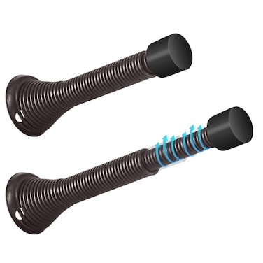 HOMOTEK 10 Pack Telescoping Spring Door Stoppers Extended from 318 to 414 inches Wall Mount Extra Long Door Stops Flexible Spring Doorstops Wall Protector Oil Rubbed Bronze