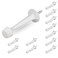 HOMOTEK 12 Pack Heavy Duty Solid Rigid Door Stop with Soft Rubber Tip Zinc Die Cast Door Stopper Protect Wall DoorWhite