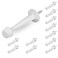 HOMOTEK 12 Pack Heavy Duty Solid Rigid Door Stop with Soft Rubber Tip Zinc Die Cast Door Stopper Protect Wall DoorWhite